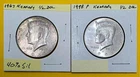 2 Kennedy Half Dollars 1967 (40% Silver-AU/Stained) &1998P (Clad-AU/BU)    #5672