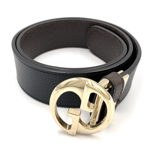GUCCI Interlocking G belt black Leather 450000