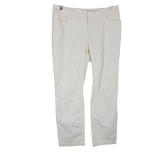 Eileen Fisher White Straight Leg Pants Medium Stretch Minimalist Casual