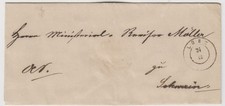 Mecklenburg-Schwerin Briefhülle mit K2 Lübz aus Marnitz nach Schwerin 1842