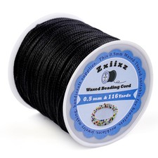0.5mm Waxed Cord Black Beading Thread Friendship Bracelet String