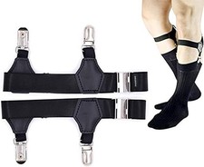 Mens Sock Garters Belt Adjustable 2-pack Sturdy Clip Suspenders