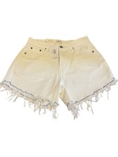 Umgee White Denim Shorts With Blue Trim- Size 1, NWT