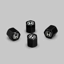 4pcs Black Aluminum Valve Stem Caps Fit For Honda Tire Air Dust Covers