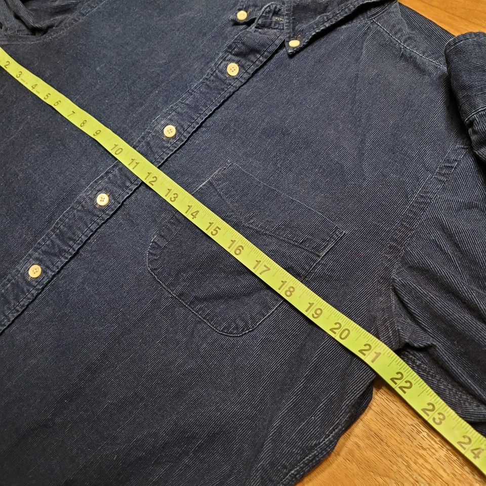 BEAMS Plus Made in Japan Corduroy Print Oxford Shirt Navy Sz Med | eBay