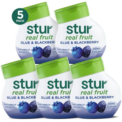 Stur - Blue and Blackberry, Natural Water Enhancer, (5 Bottles, Makes 100