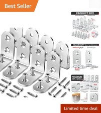 Stainless Steel Corner Brackets - 8 Pack  90 Degree Braces for Strong Support