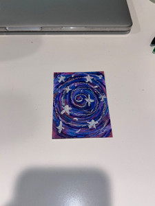 Original aceo art abstract colorful swirling design original art made by me