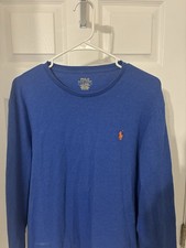 L Blue Polo Long sleeve Shirt