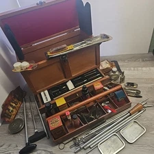 Large Gun Cleaning Kit.different Calibre Brushes Rods. Wood Gun Cleaning Box