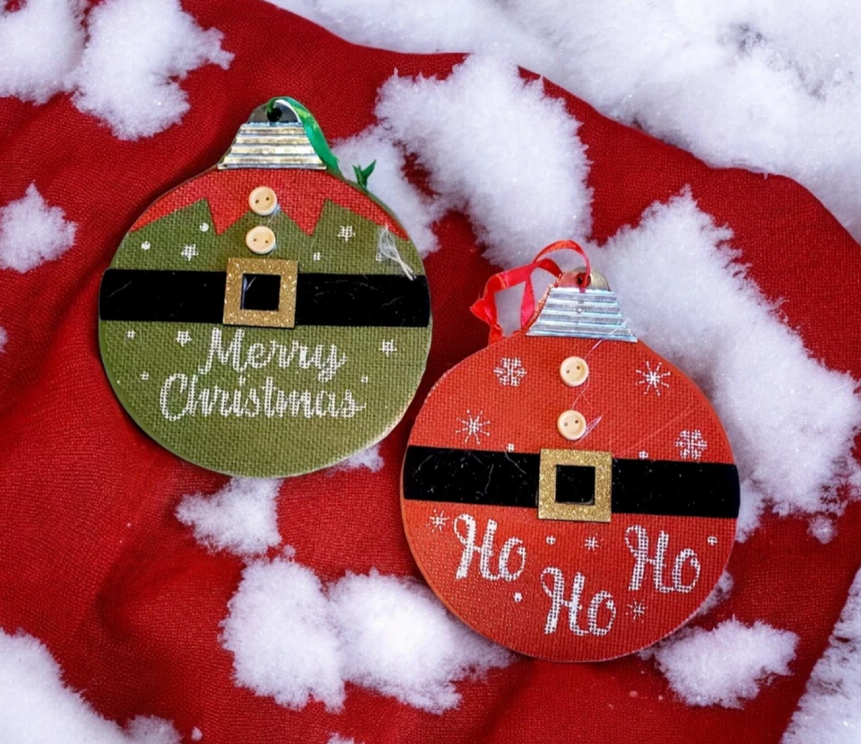 Деревянный Рождественский орнамент знаки с войлок красный зеленый мячи праздник дерево декор - Изображение 2 из 4