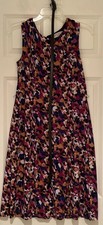 Kasper Colorful Sleeveless Fit Flare Dress Size 6 Belted Flowy Jersey Knit Zip