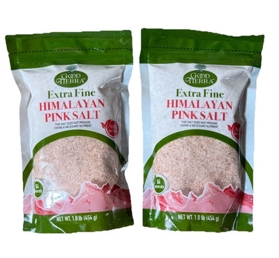 2 Pack of GOOD TIERRA Extra Fine Himalayan Pink Salt - 2 Lbs- FREE SHIPPING!
