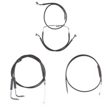 Black Cable Brake Line BKit 18" Apes 1996-2001  Harley Touring w/Carb w/Cruise