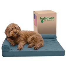 Furhaven Orthopedic Dog Bed Large/Medium w/ Removable Bolsters  Washable Cover