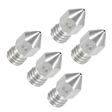 0.6mm 3D Printer Nozzle, Fit for MK8, for 1.75mm Filament Stainless Steel 5pcs