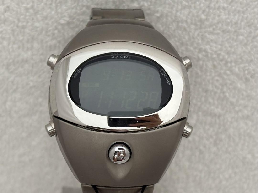 SEIKO ALBA スプーン W671-4040 Seiko Alba Spoon Quartz W671-4040 Titanium Genuine Strap Mens