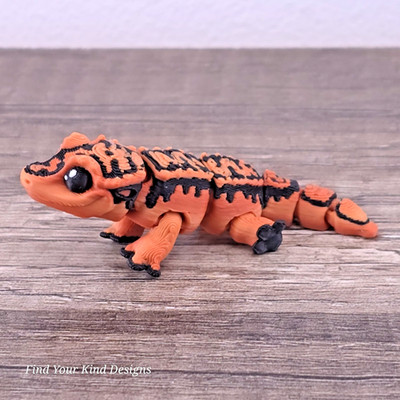 Mini Crested Gecko 2.5'' - 3D Printed Articulated Flexi Fidget Toy Gift- Desk Pet