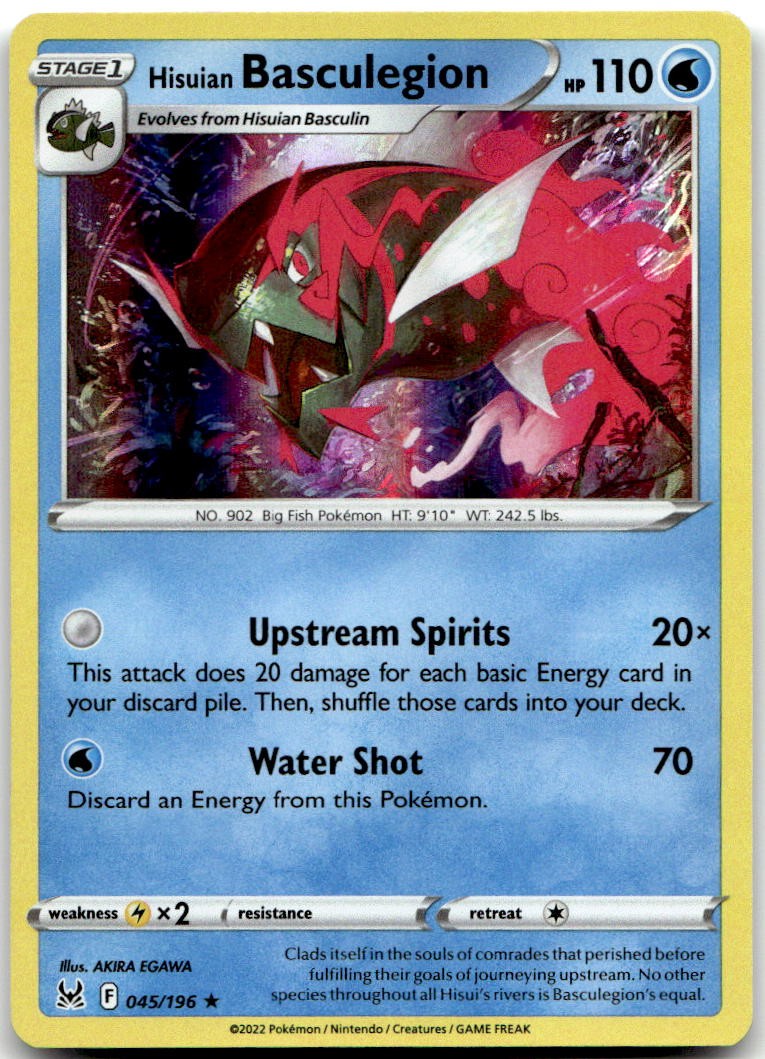 Hisuian Basculegion 045/196 Holo Rare Lost Origin Pokemon Near Mint