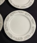 Noritake Belmont Dinner Plates 10 3/8" Set of 4 Blue Gray Scrolls Platinum Trim — photo 2