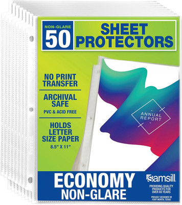 50 Pack Sheet Protectors, 8.5X11 Inch Page Protectors for 3 Ring Binder, Standar