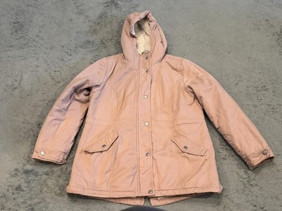 Sebby Sherpa Lined Hooded Jacket Women's Large Pink Winter Coat