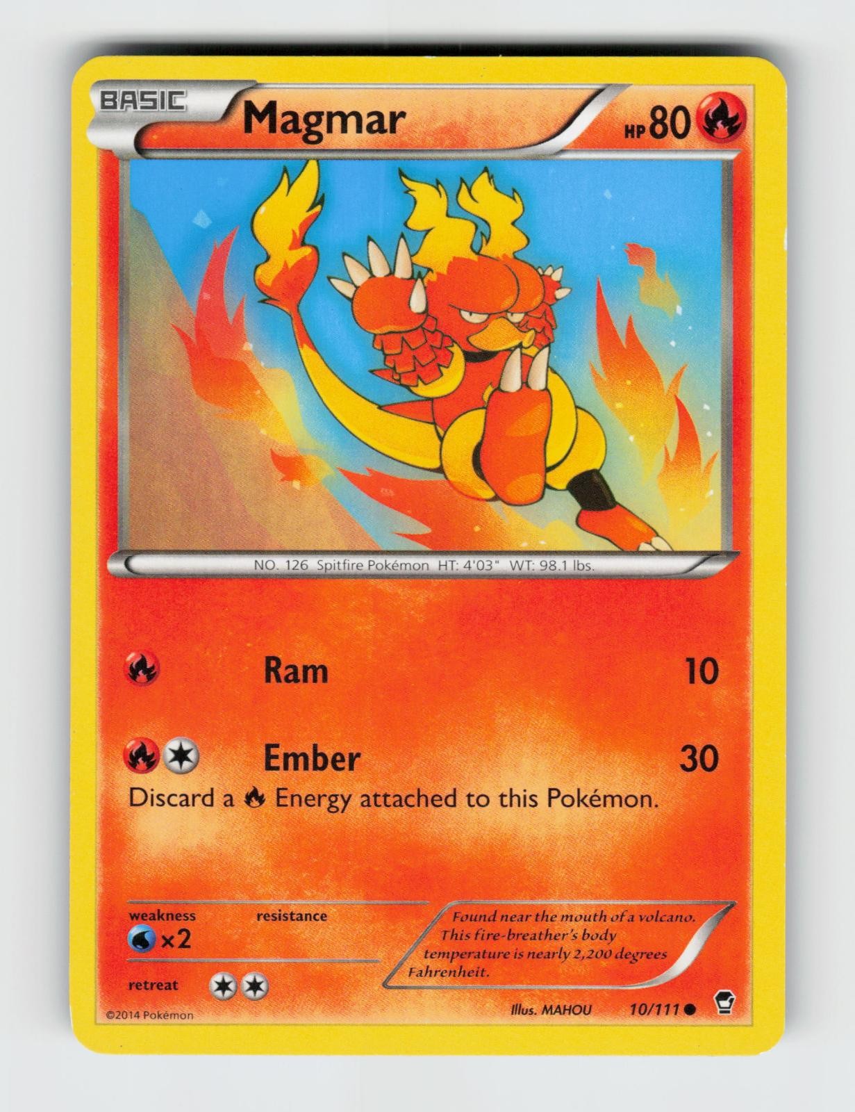 Magmar 10/111 Common Furious Fists Pokemon 2014 Lightly Played