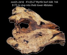 Myrtle Burl Slab Live Edge River Table DIY Mrt25-2458