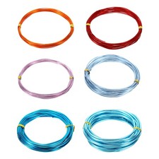 16.4ft Aluminum Wire, 6pcs Jewelry Metal Craft Wire 1mm 1.5mm 2mm 3mm