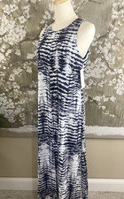 KAREN KANE NWT Urban Jungle Black White Tie Dye Maxi Slit Halter Dress M