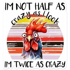 Crazy Rooster - Vinyl Decal Sticker - Car Window Laptop - ebn11533