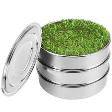 Stackable Stainless Steel Sprouting Kit, 2-Tier Mesh Sprouting Trays, 1 Base ...