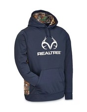 Realtree Hoodie Sweatshirt Mens Blue Camo Antler Logo Hunting Fishing NWT - XXL