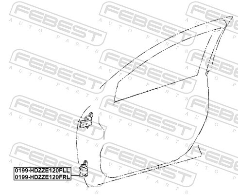 0199-HDZZE120FLL FEBEST Door Hinge for TOYOTA,TOYOTA (FAW)