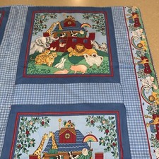 Baby Noah's Ark Comforter Crib Nursery Blanket Boy Girl Animals Reversible 42x50