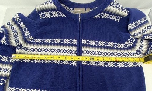 Croft & Barrow Women's Nordic Snowflake Sweater Jacket Size L Zipper Closure - Picture 6 of 7