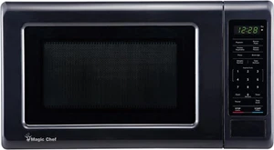 Compact 0.7 Cu Ft Microwave Oven, 700 Watts, Sleek Black Design