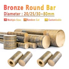 Bronze Round Bar Solid Tin Bronze Rod Diameter 20/25/30/35/40 80mm Length 100mm