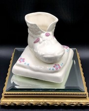 Vtg 1957 Conrad Ceramics Pink Blue Baby Bootie Pottery Planter Vase California