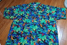 Vintage Toucan Dance Shirt Mens XLarge Hawaiian Tropical USA MADE - With Tags