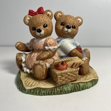 Home Interiors 1421 Teddy Bears Picnic Vintage Teddy Bear Boy Girl Figurine