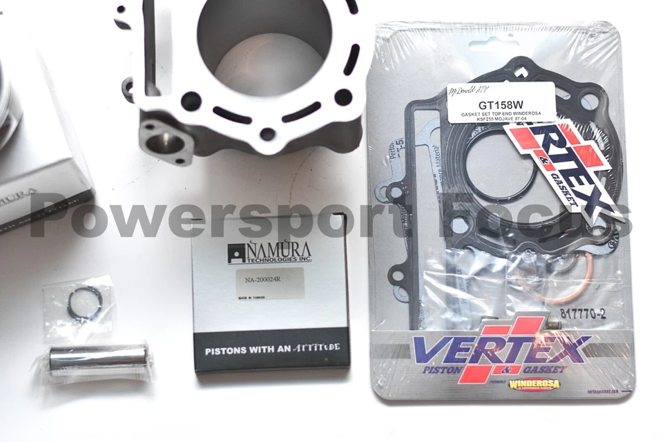 Jarra de cilindro Kawasaki Mojave KLR 250 1987-2005 OEM con pistón nuevo y kit de extremo superior Foto 3 de 4