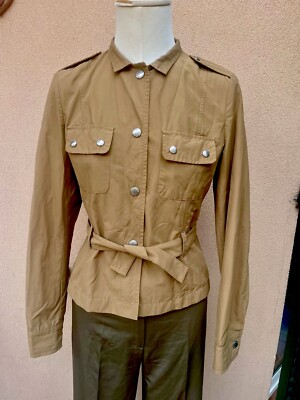 Sisley Summer Light WomanJacket leichte Sommerjacke Sahara Gürtel Size S
