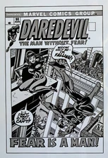 Production Art DAREDEVIL #90 cover, GIL KANE art, 11x17, Black Widow