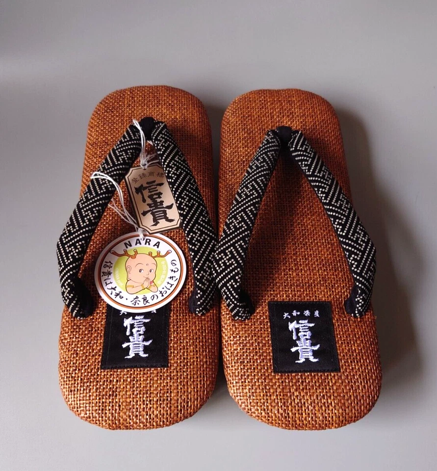 Sandali uomo tradizionali giapponesi Setta Geta fatti a mano BSC10 suola Ame US 7,5-9,5 - Immagine 2 di 4