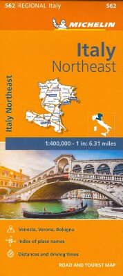 Michelin Map of Italy, Northeast, Michelin Road Map #562, 2020, Venice, Bologna