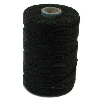 Irish Waxed Linen Thread Black 43661 (50gr, 100y) 4Ply Jewelry Cord Crawford