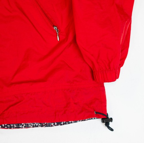 Vintage 90s Nike Swoosh Rain Jacket Men Size XL Red 1/4 Snap Windbreaker Red - Picture 15 of 21