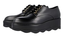 PRADA PLATFORM RUNWAY LACE-UP SHOES 1E851H BLACK LEATHER US 10 EU 40 40,5 UK 7