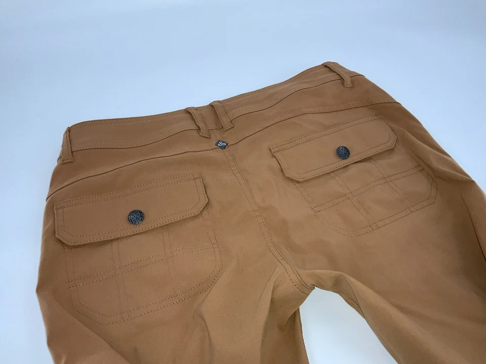Pantalones de Senderismo Prana Talla 8 Bronceado Nylon Spandex Frente Plano Pierna Recta YGI G2-237 Foto 4 de 4